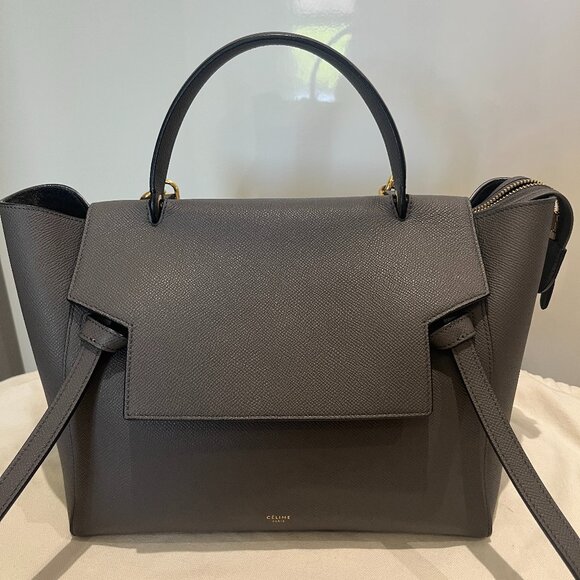 CELINE Grained Calfskin Mini Belt Bag Grey - Picture 1 of 16